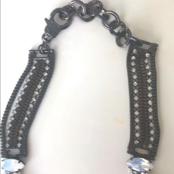 Chelsea Row Stunning Rare Necklace aGenuine Laborite,Hematite, Faux Pearl - Picture 6 of 9